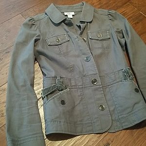 Ann Taylor Loft army green fitted jacket